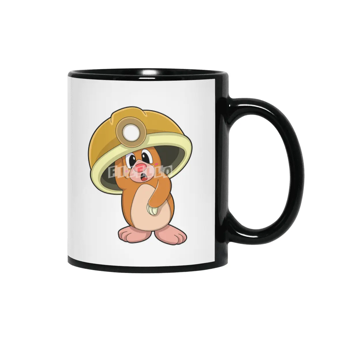 Mole as Miner with Helmet Siyah Kupa
