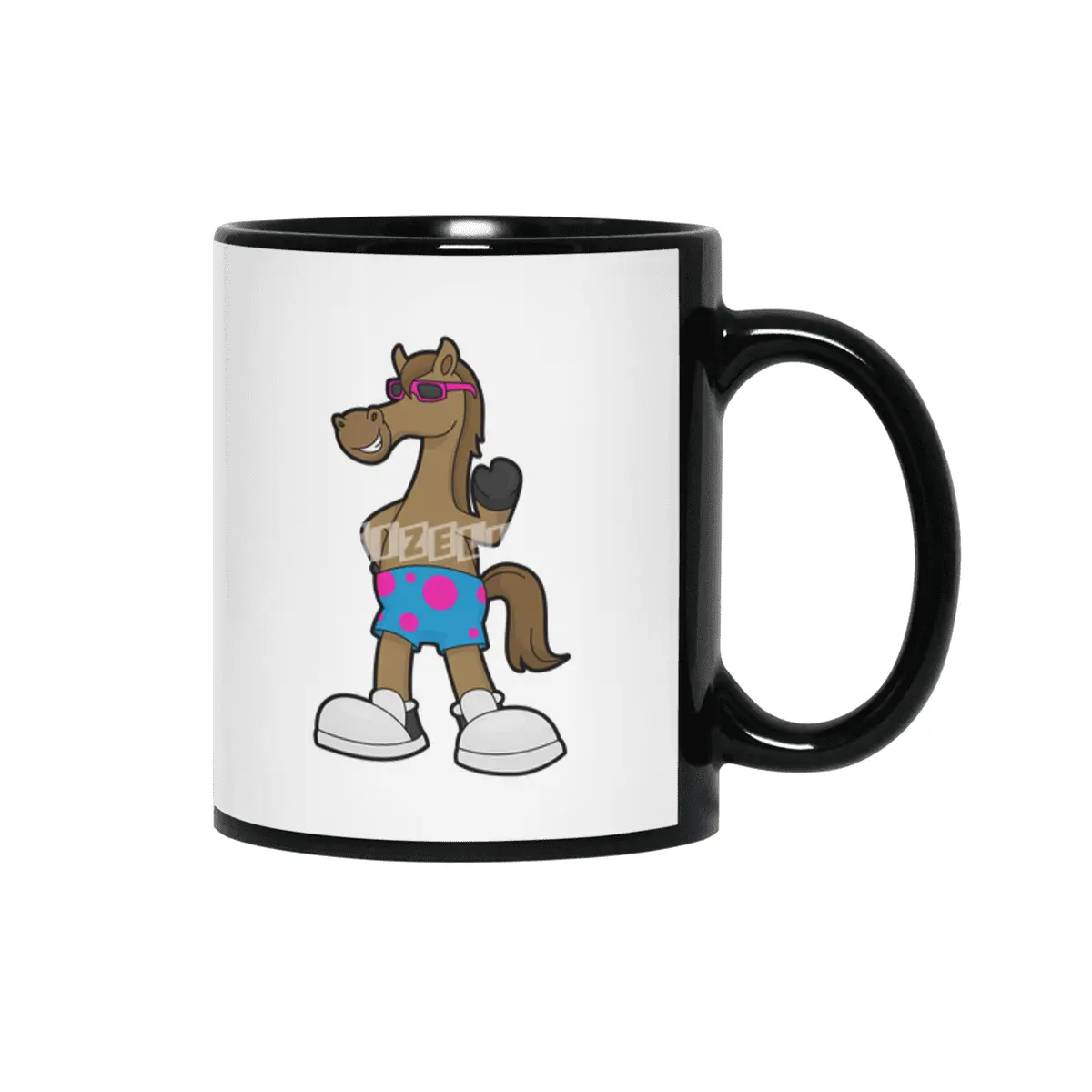 Horse with Sunglasses Siyah Kupa