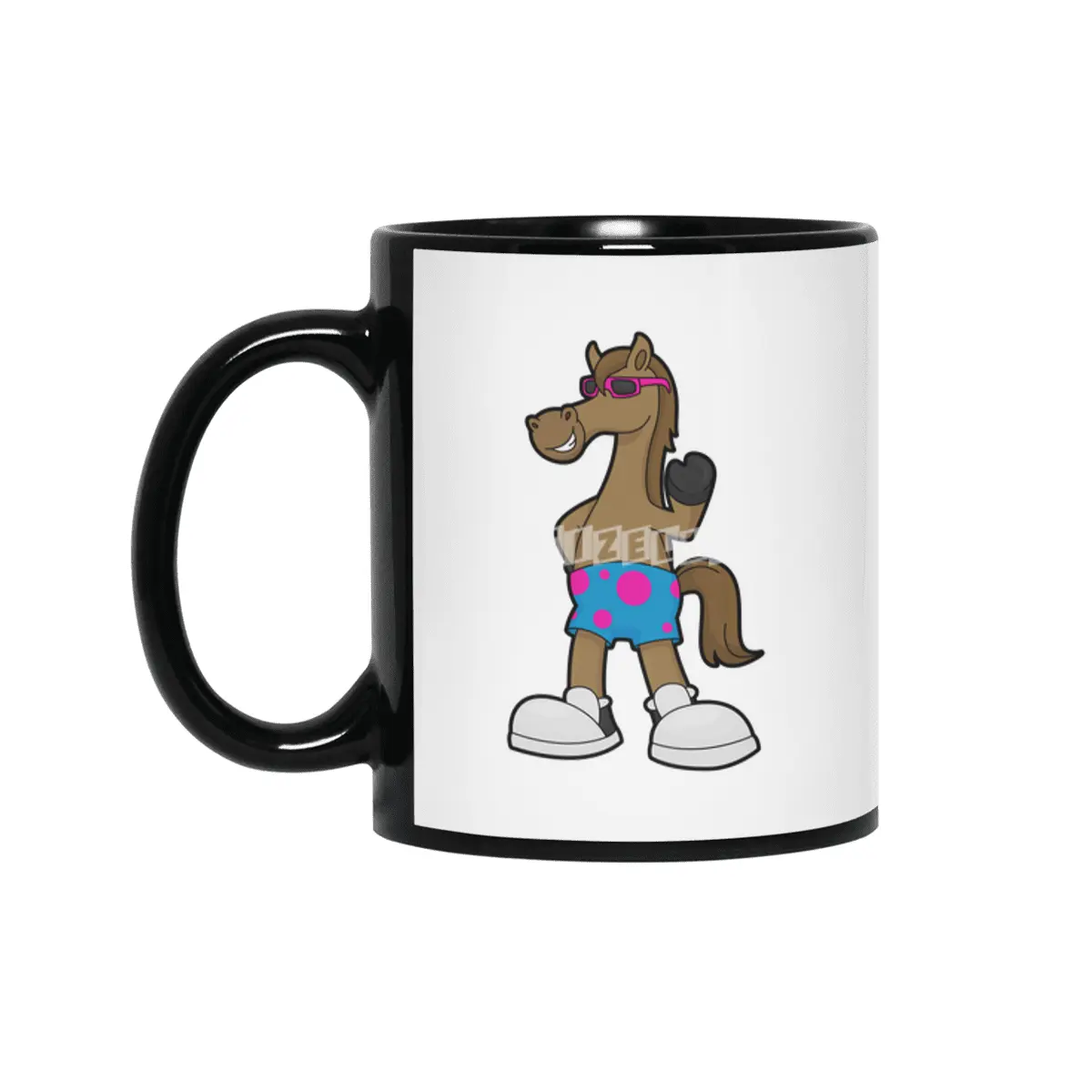 Horse with Sunglasses Siyah Kupa