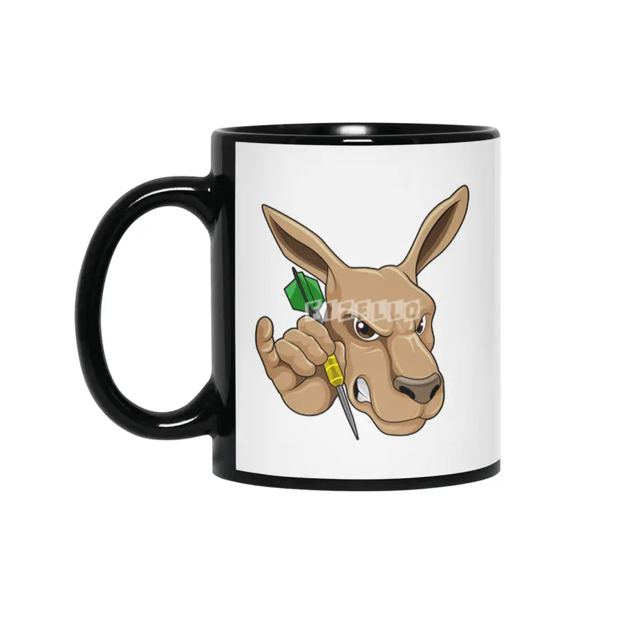 Kangaroo as Dart player with Dart Siyah Kupa