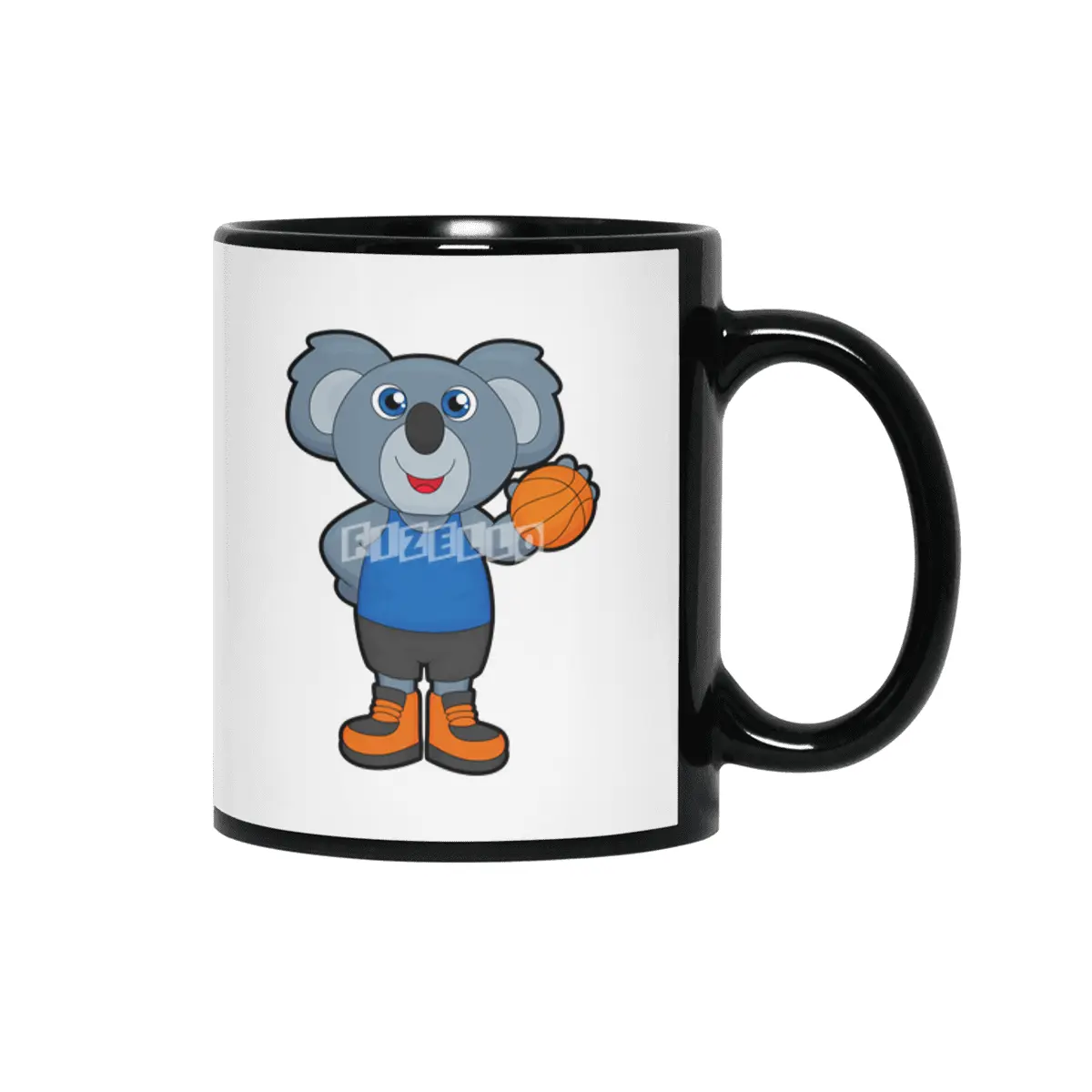 Koala as Basketball player with Basketball Siyah Kupa
