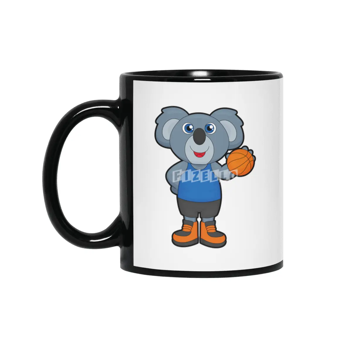 Koala as Basketball player with Basketball Siyah Kupa