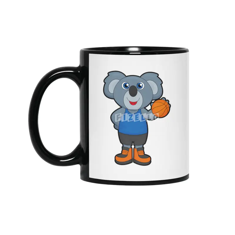 Koala as Basketball player with Basketball Siyah Kupa