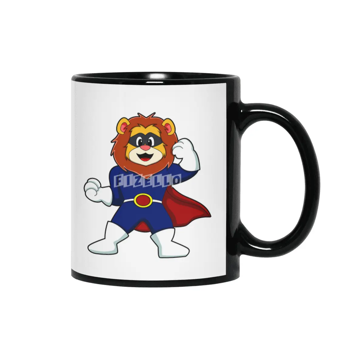 Lion as Hero with Mask Siyah Kupa