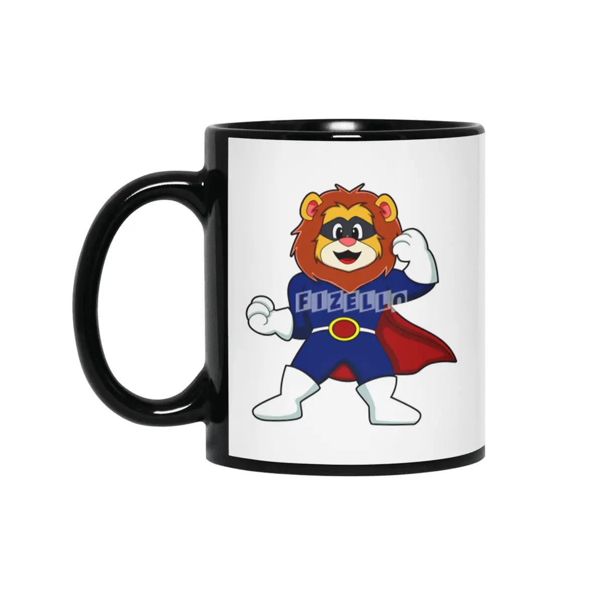 Lion as Hero with Mask Siyah Kupa