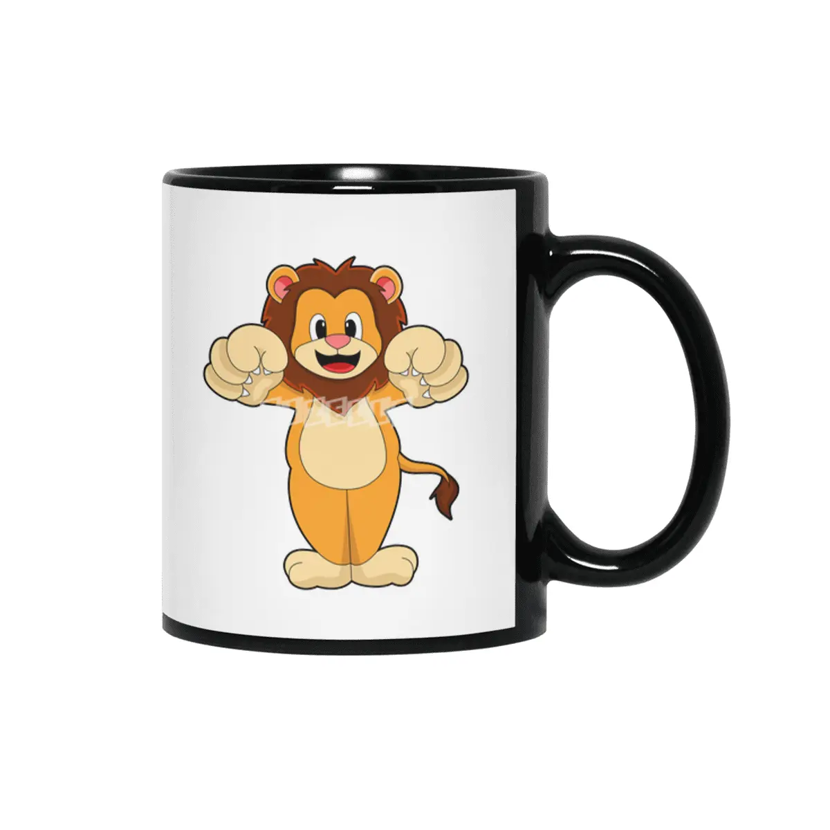 Lion with big Claws Siyah Kupa
