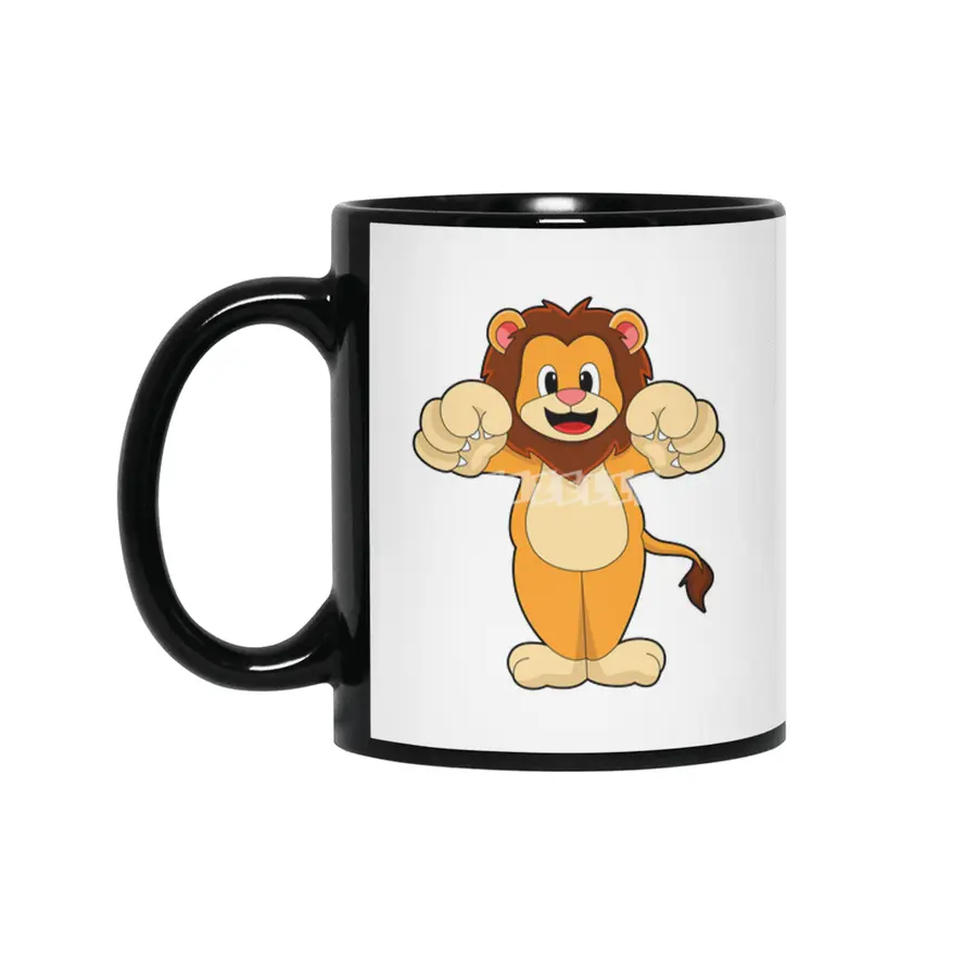 Lion with big Claws Siyah Kupa