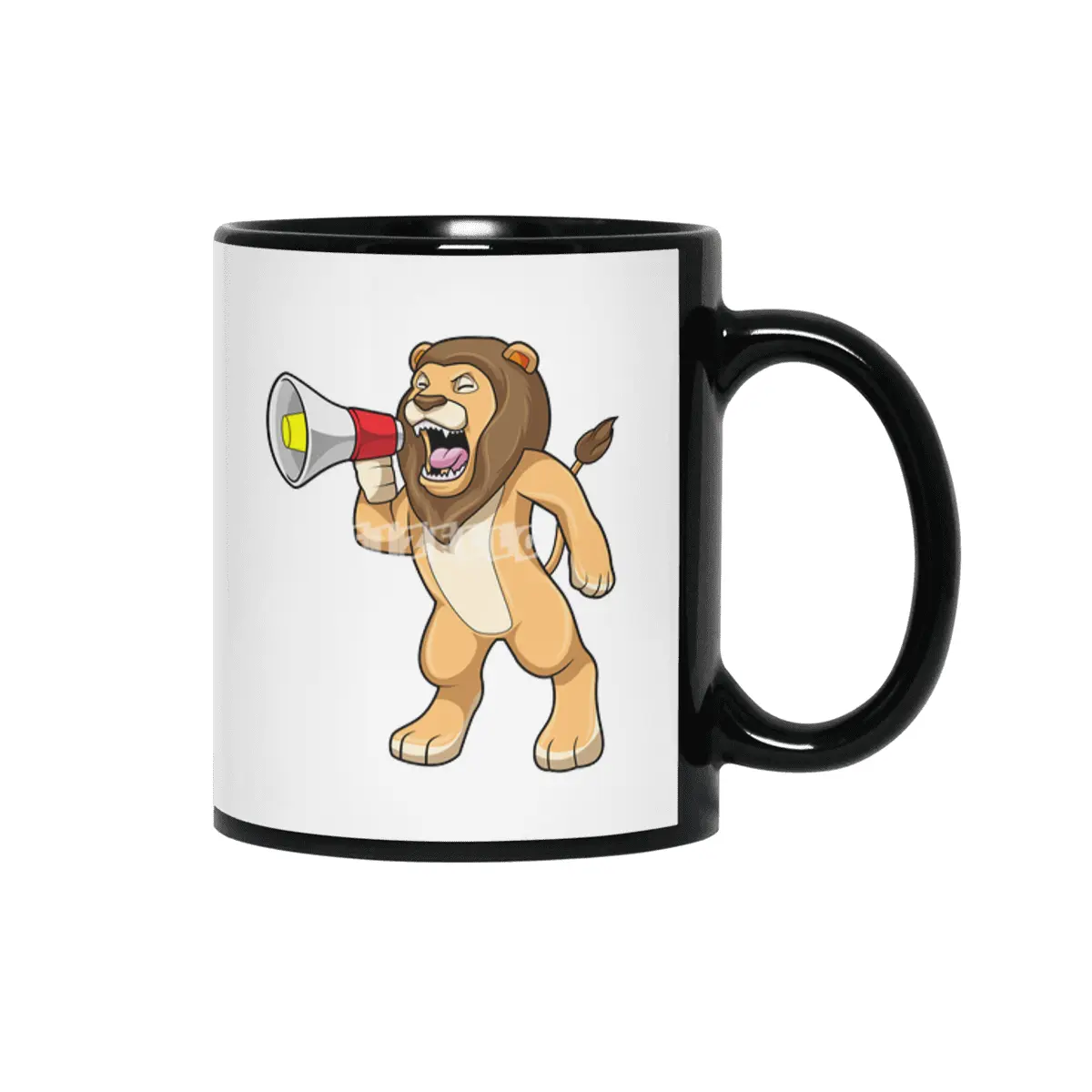 Lion with Microphone Siyah Kupa