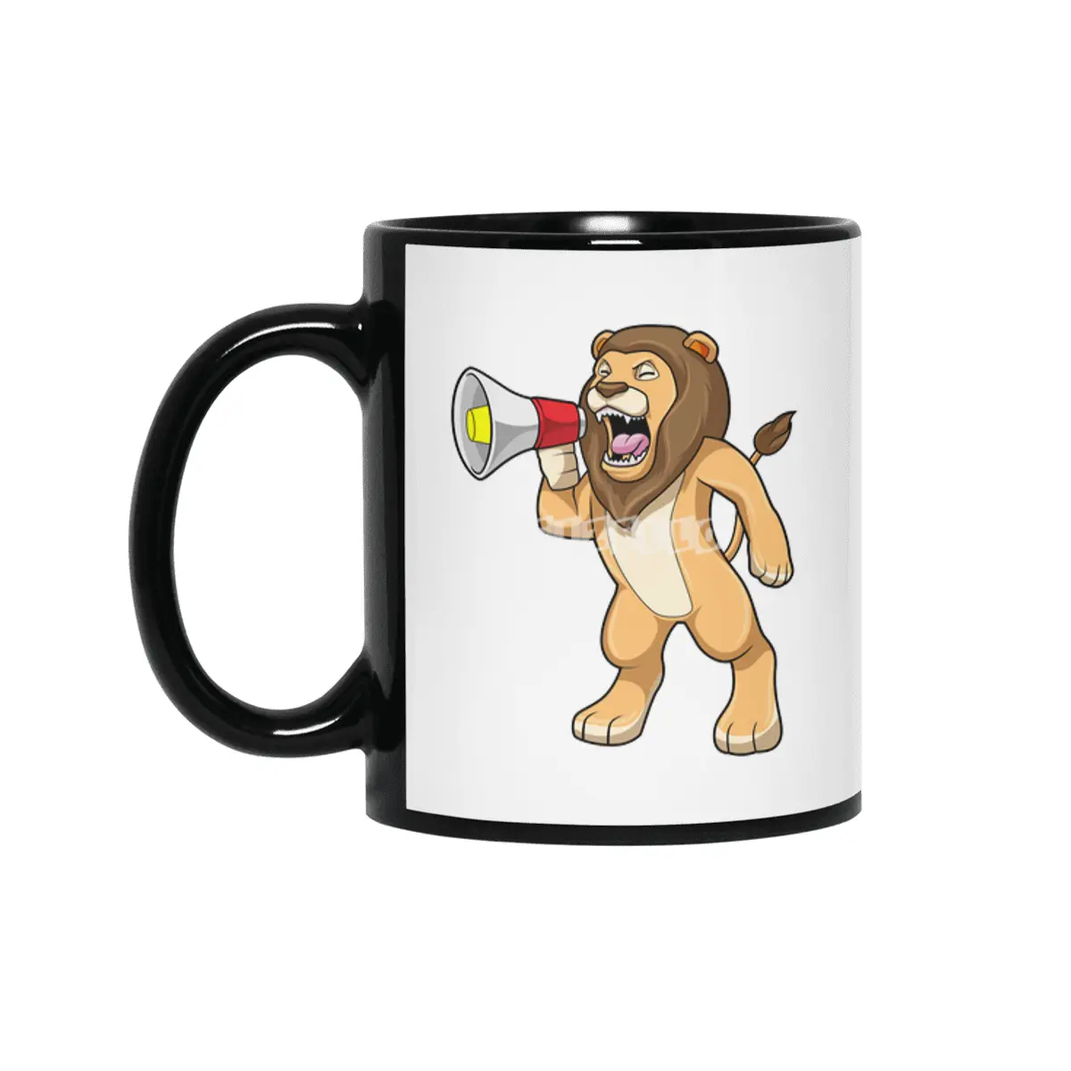 Lion with Microphone Siyah Kupa
