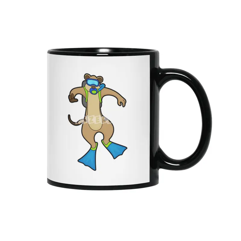 Meerkat at Diving with Swimming goggles Siyah Kupa