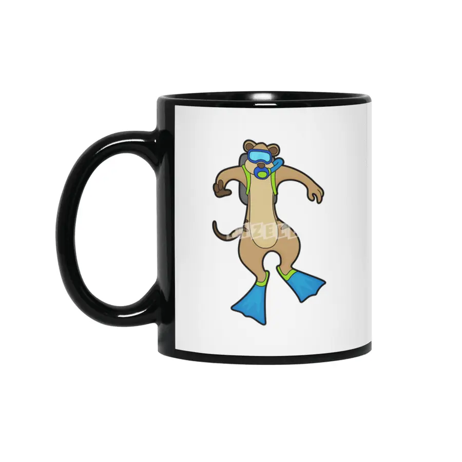 Meerkat at Diving with Swimming goggles Siyah Kupa