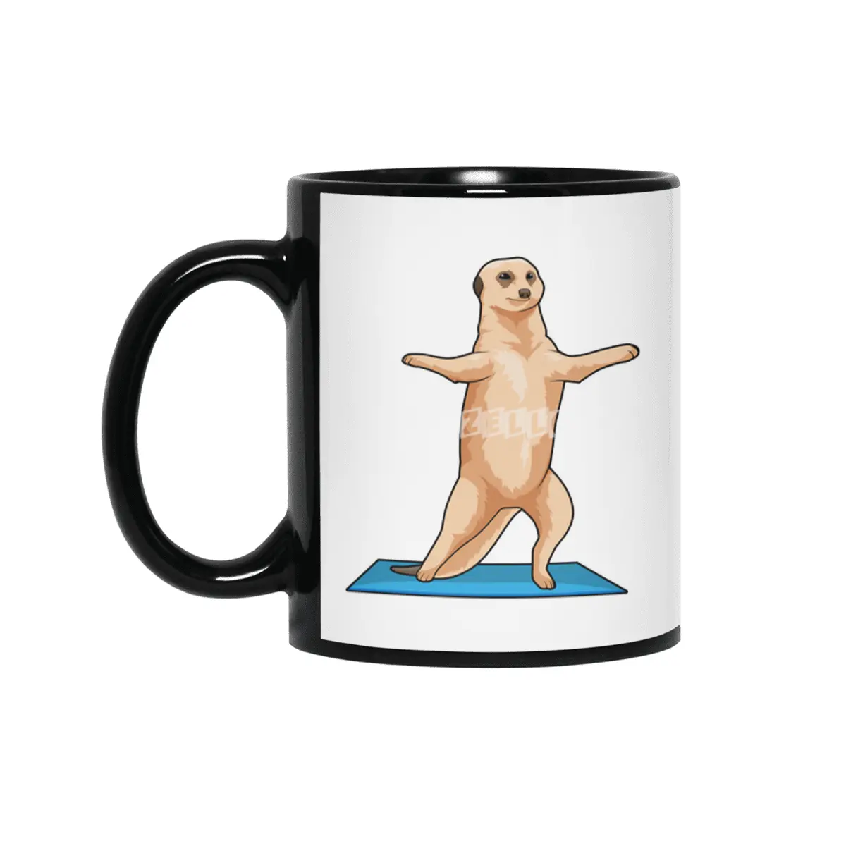 Meerkat at Fitness Stretching exercise Siyah Kupa