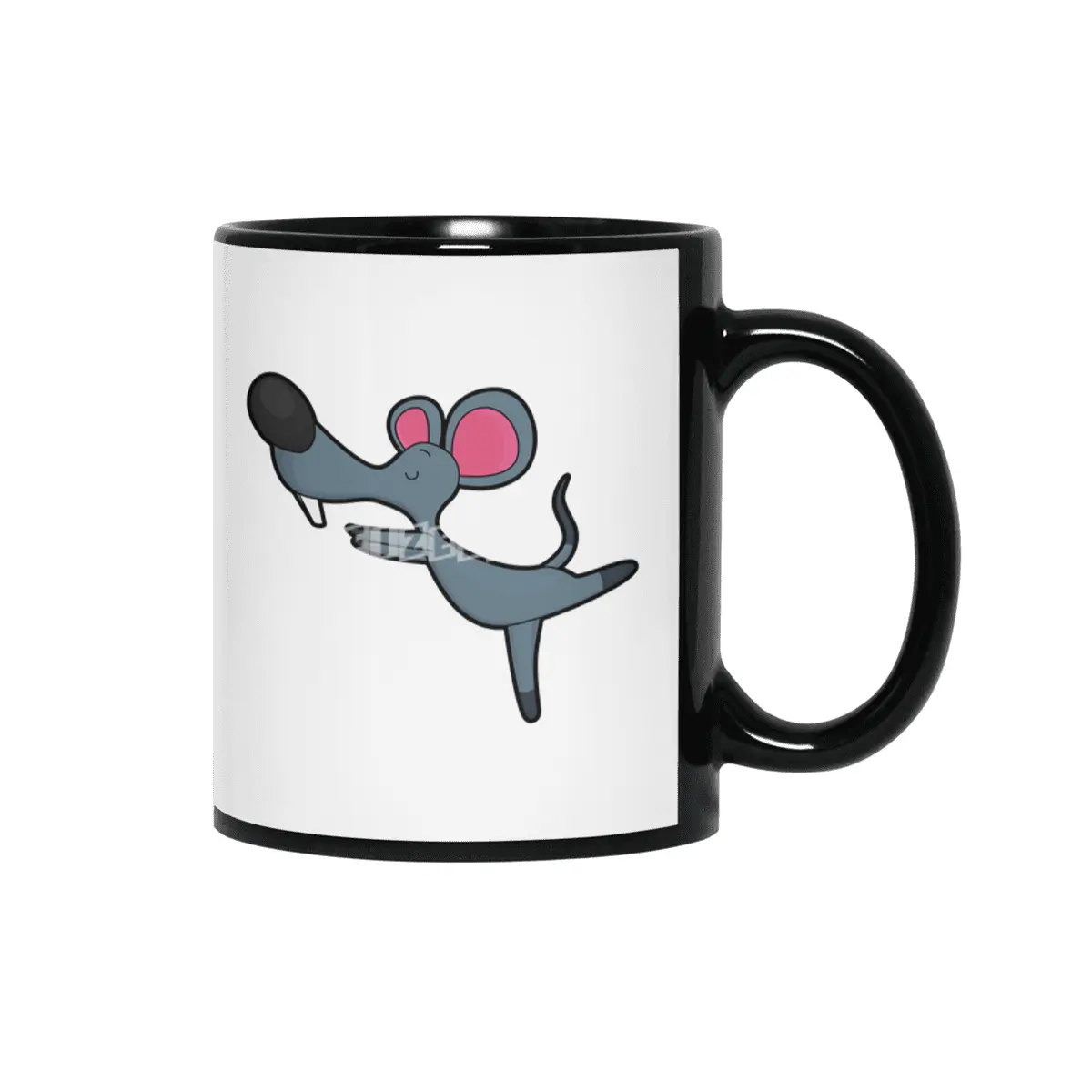 Mouse at Yoga Stretching exercise Siyah Kupa