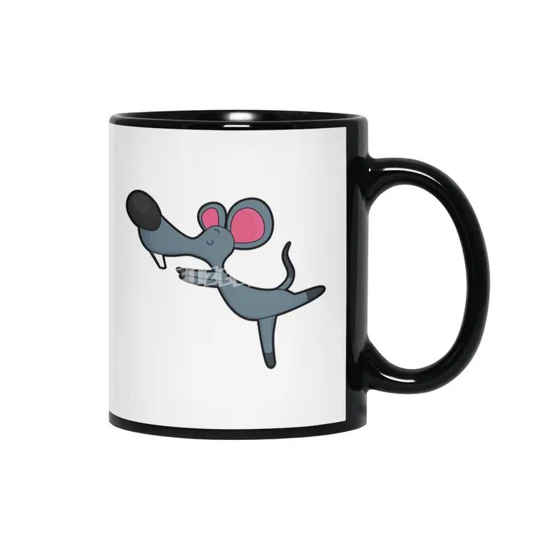 Mouse at Yoga Stretching exercise Siyah Kupa