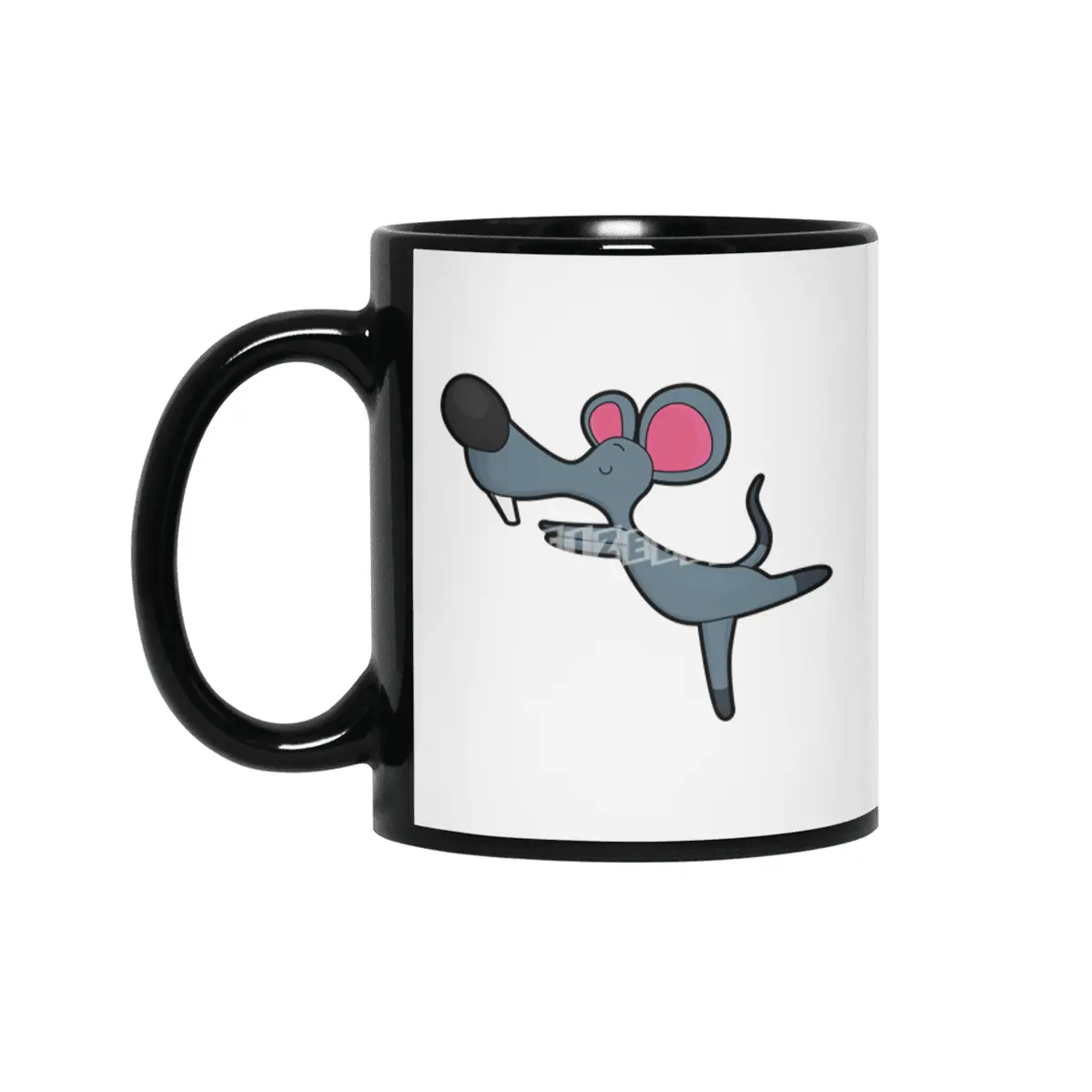 Mouse at Yoga Stretching exercise Siyah Kupa