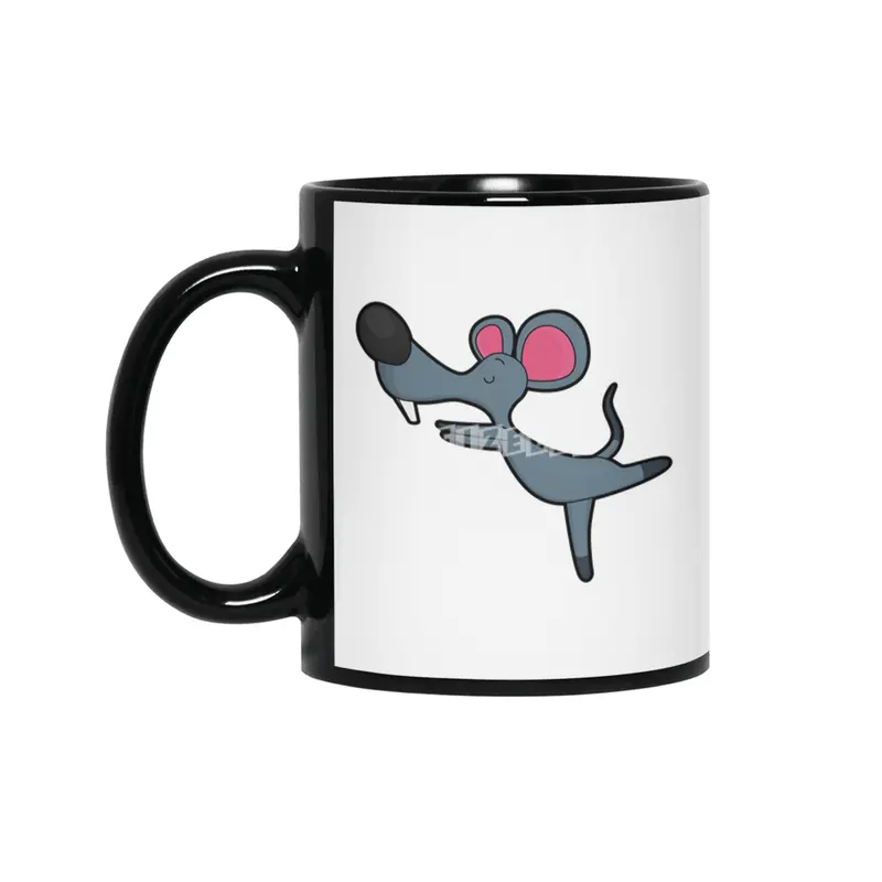 Mouse at Yoga Stretching exercise Siyah Kupa