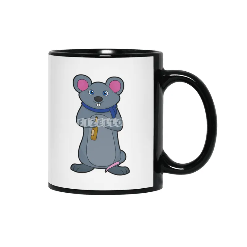 Mouse with Beer bottle Siyah Kupa