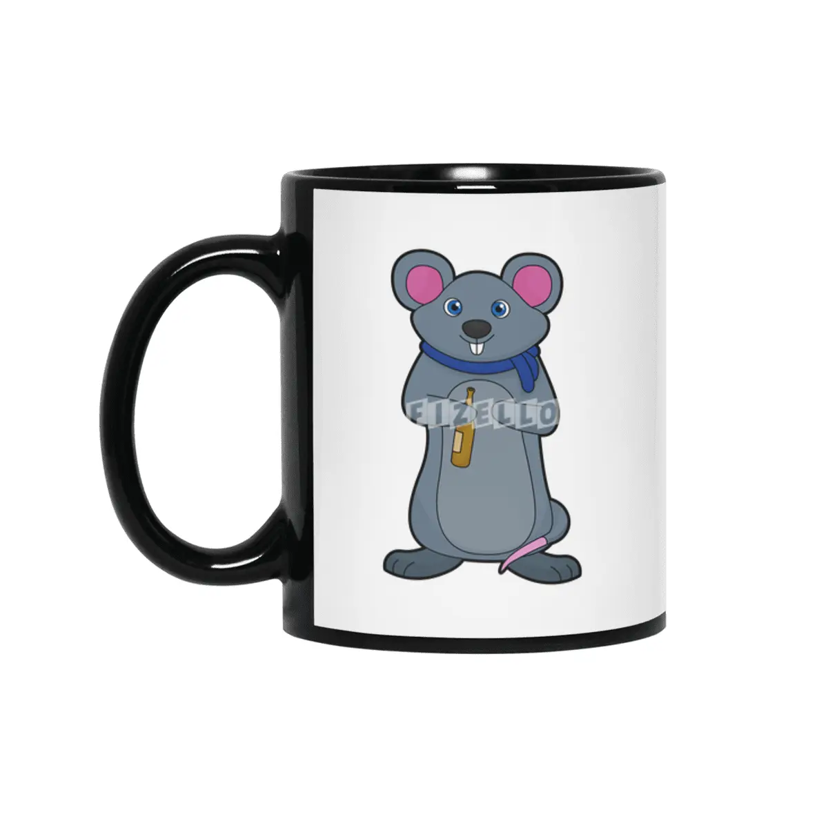 Mouse with Beer bottle Siyah Kupa