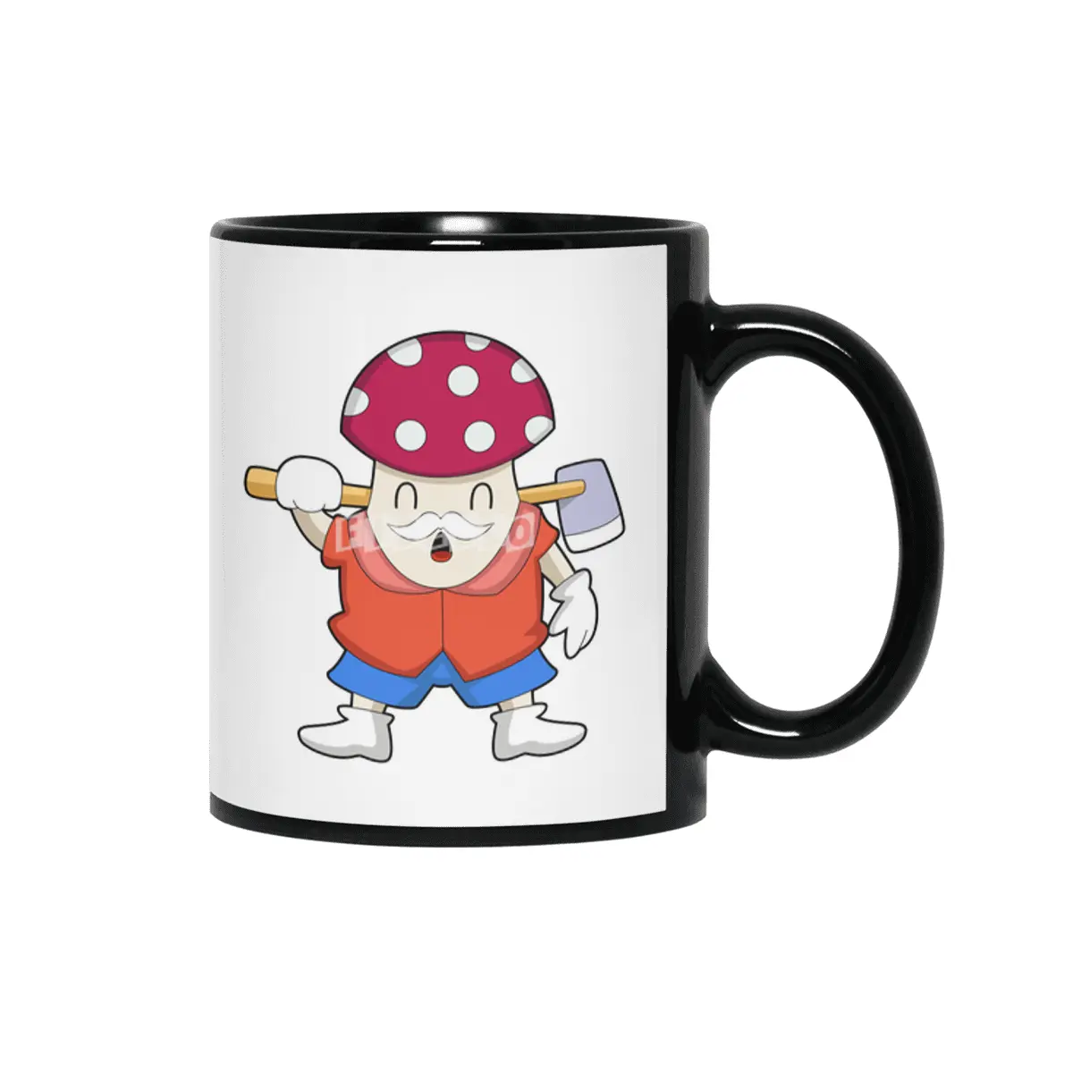 Mushroom as Farmer with Axe Siyah Kupa