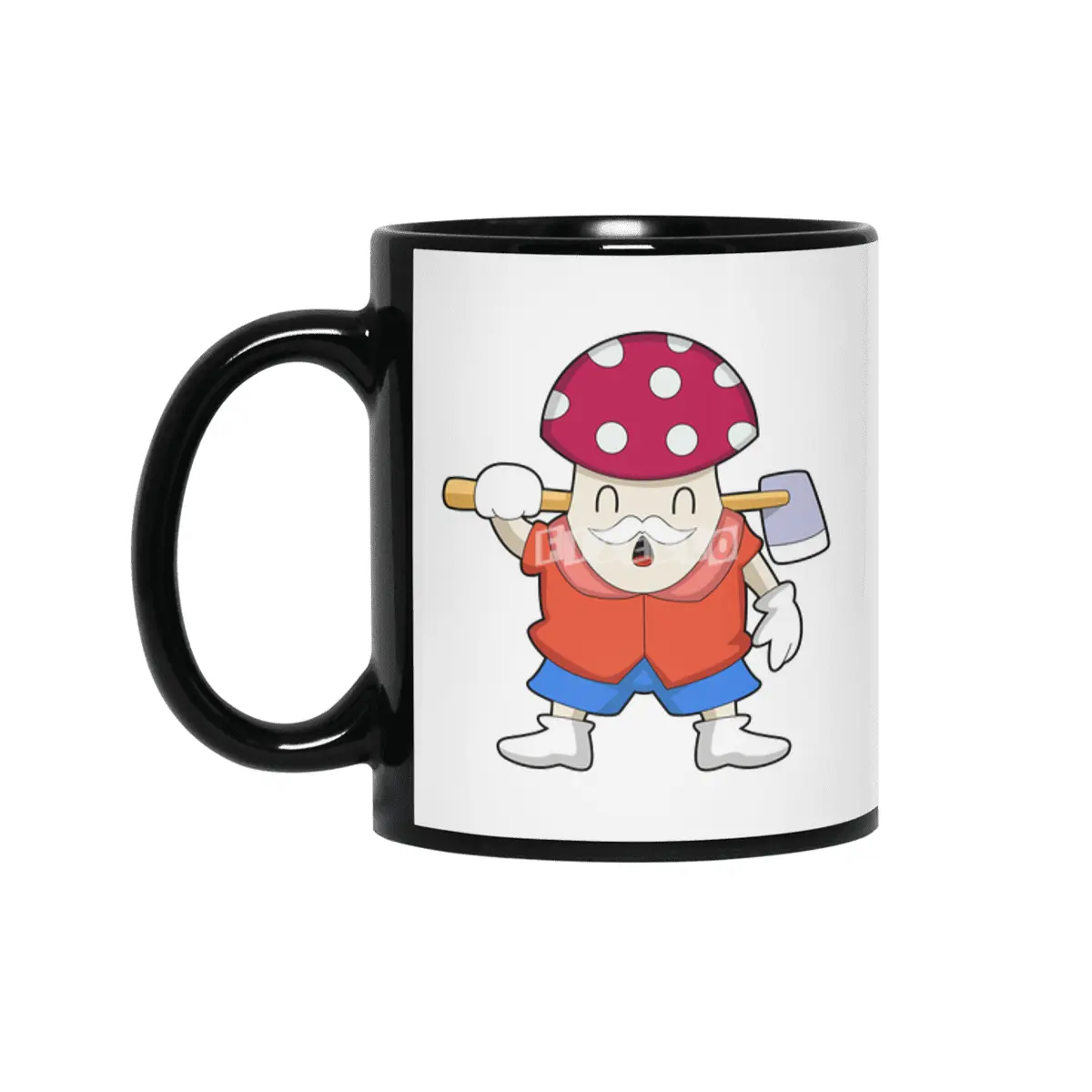 Mushroom as Farmer with Axe Siyah Kupa