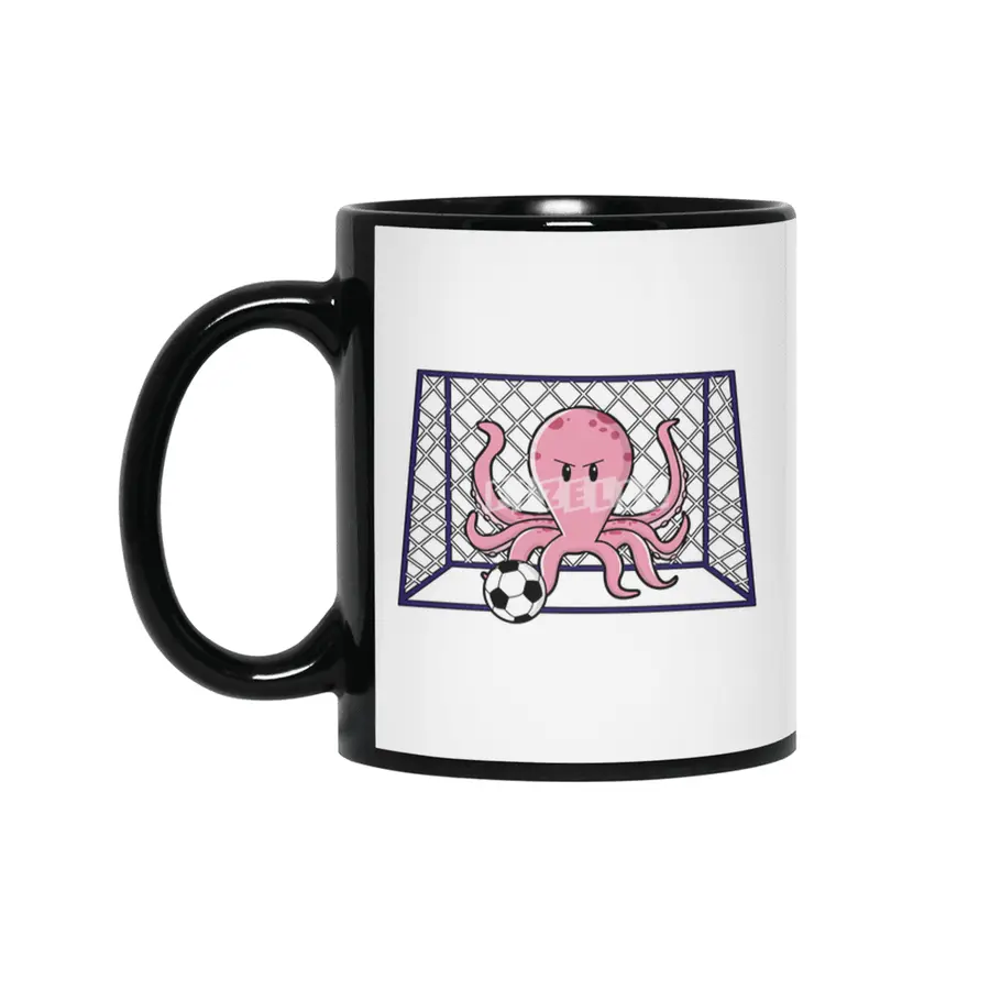 Octopus as Goalkeeper with Soccer ball Siyah Kupa