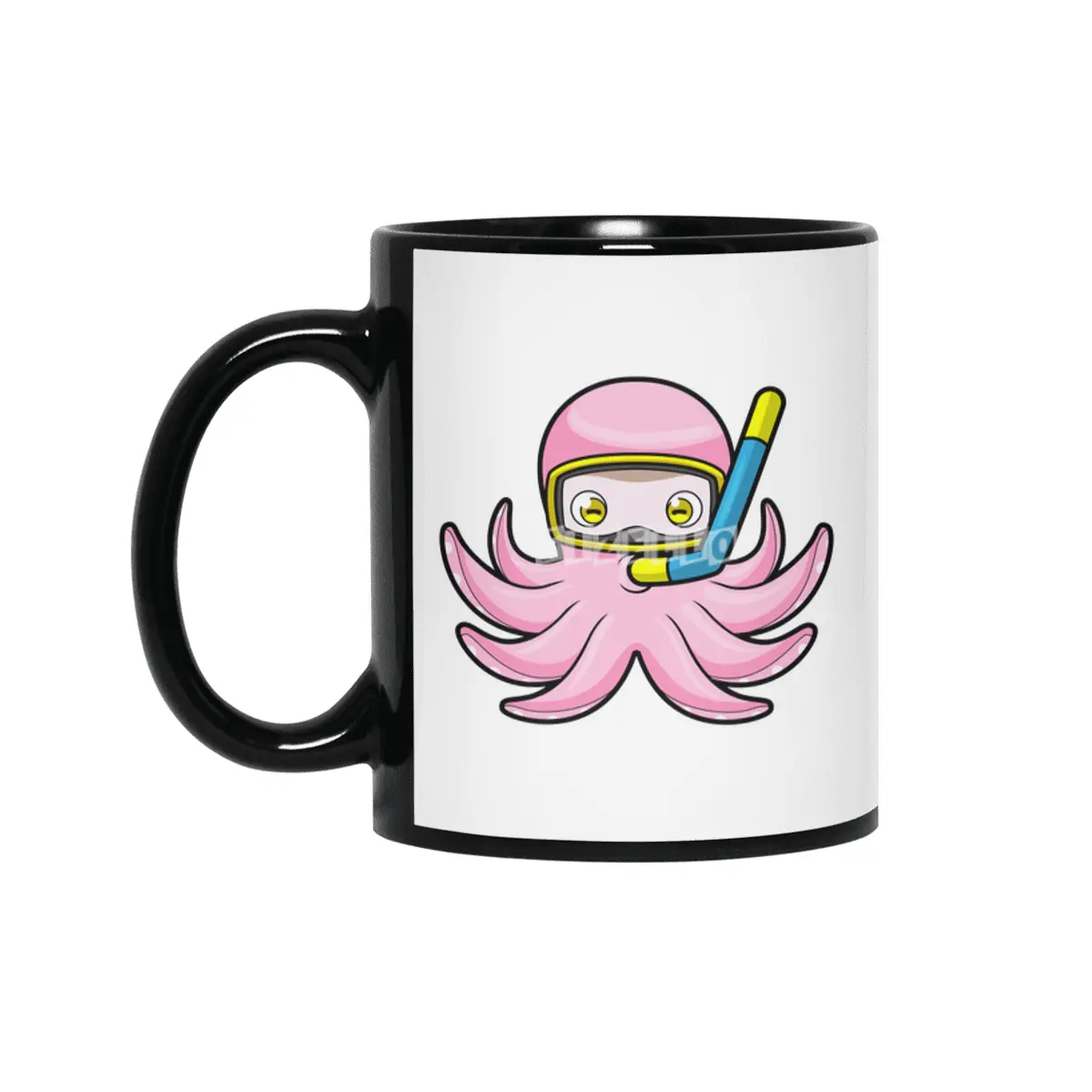 Octopus at Diving with Snorkel & Swimming goggles Siyah Kupa
