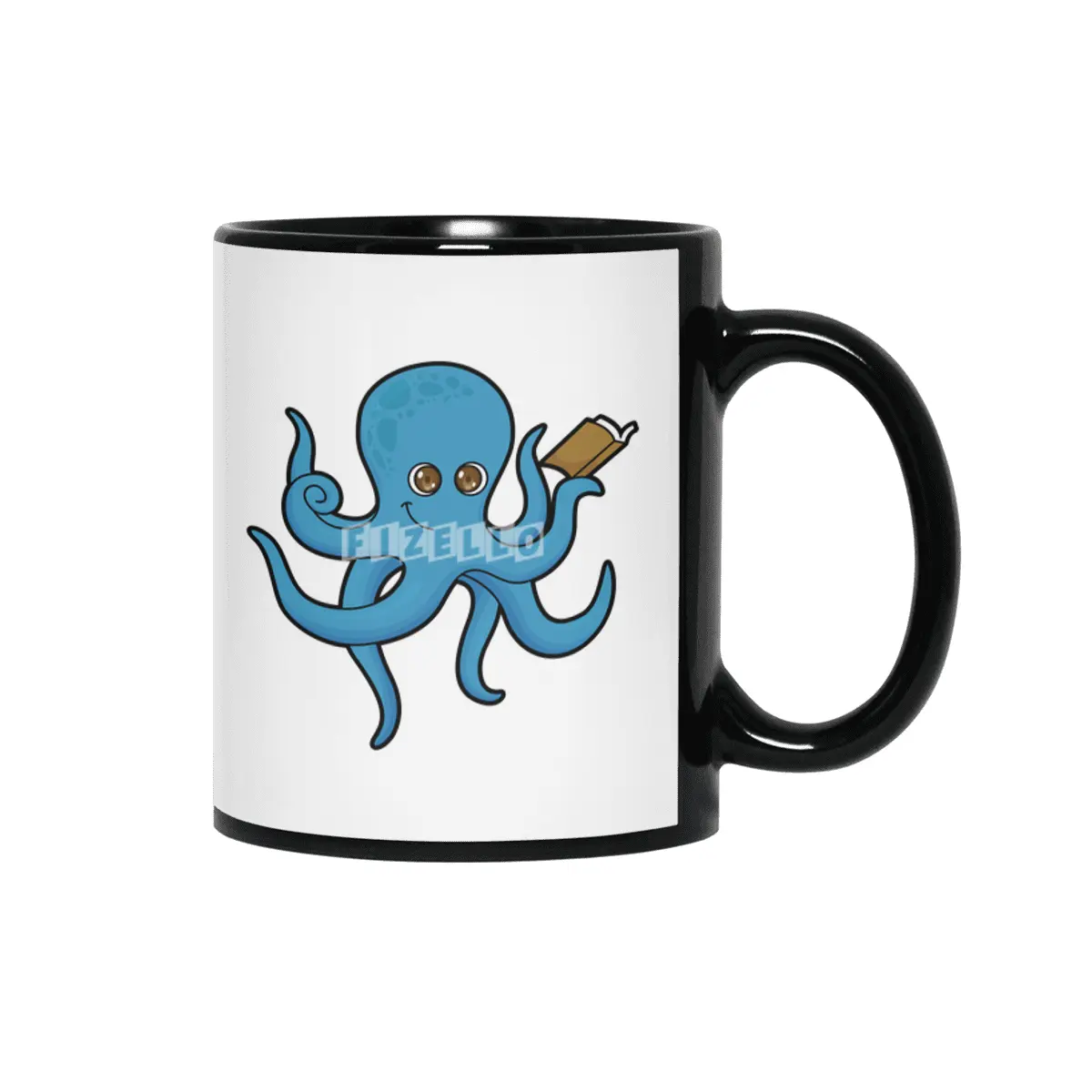 Octopus with Book Siyah Kupa
