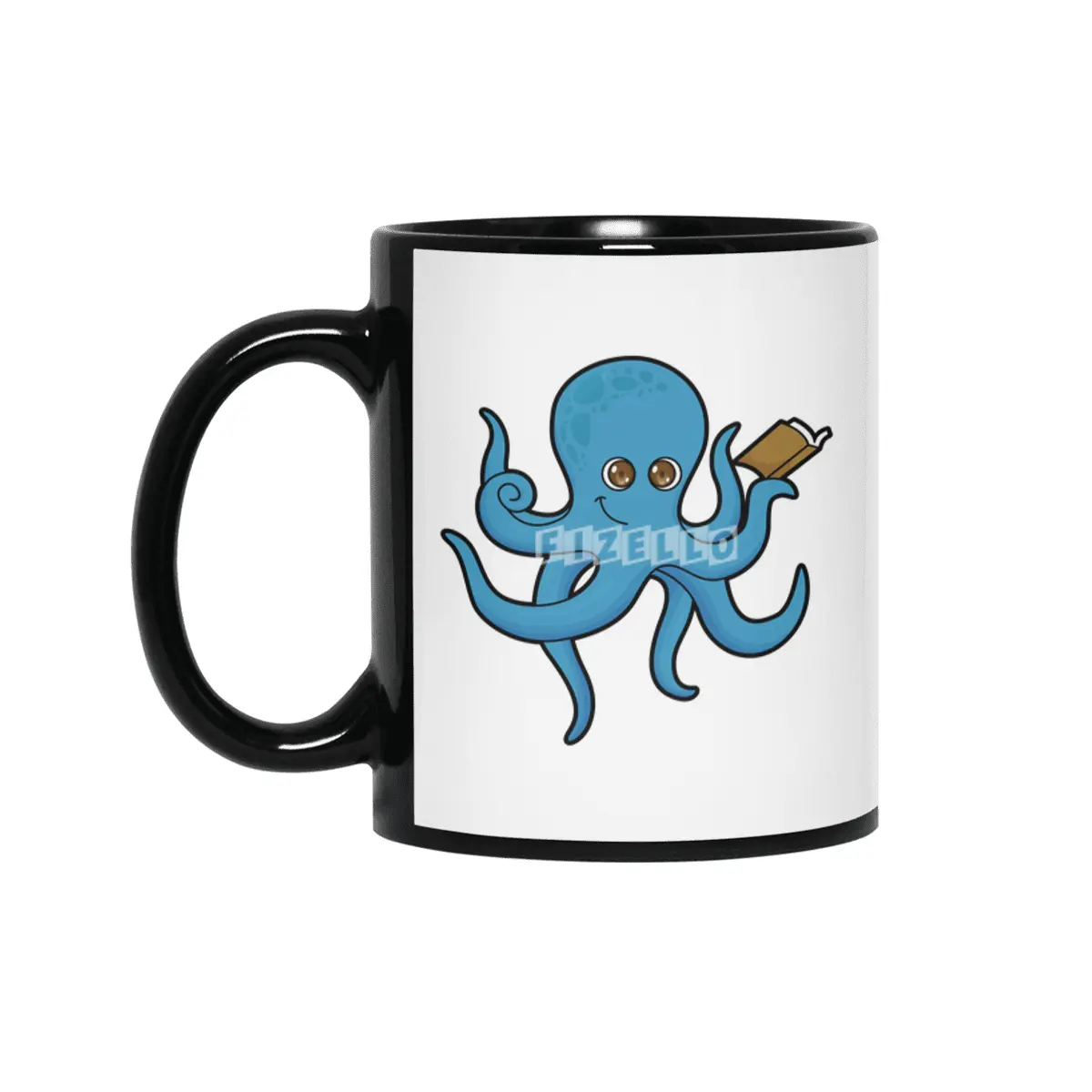 Octopus with Book Siyah Kupa