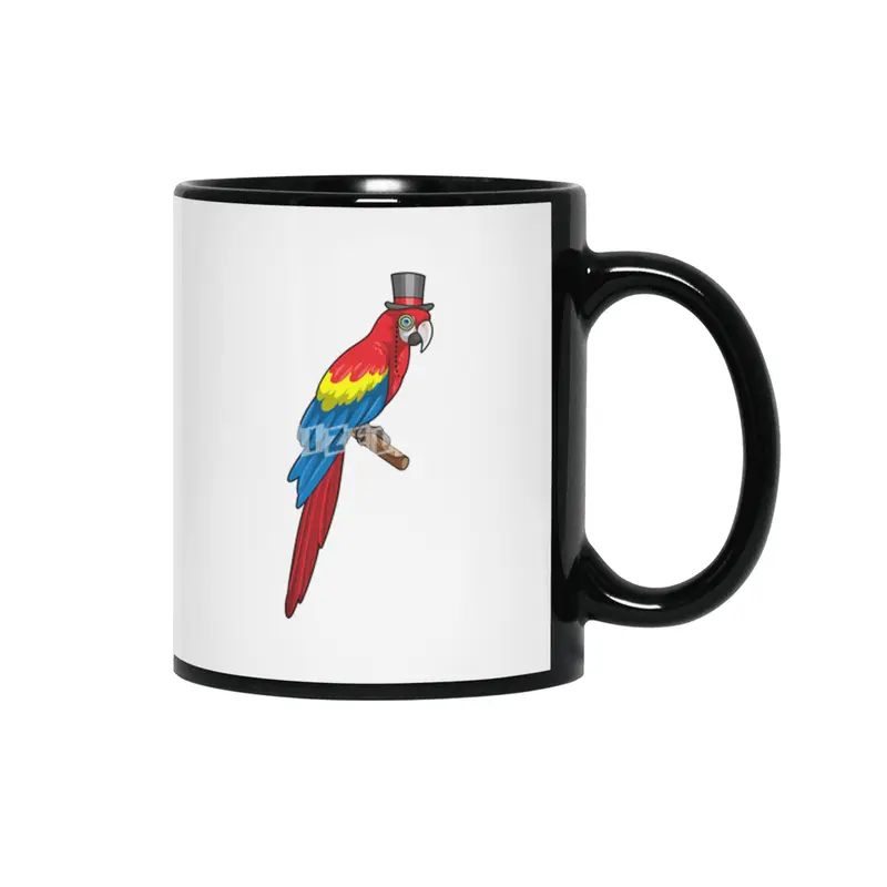 Parrot as Gentleman with Hat Siyah Kupa