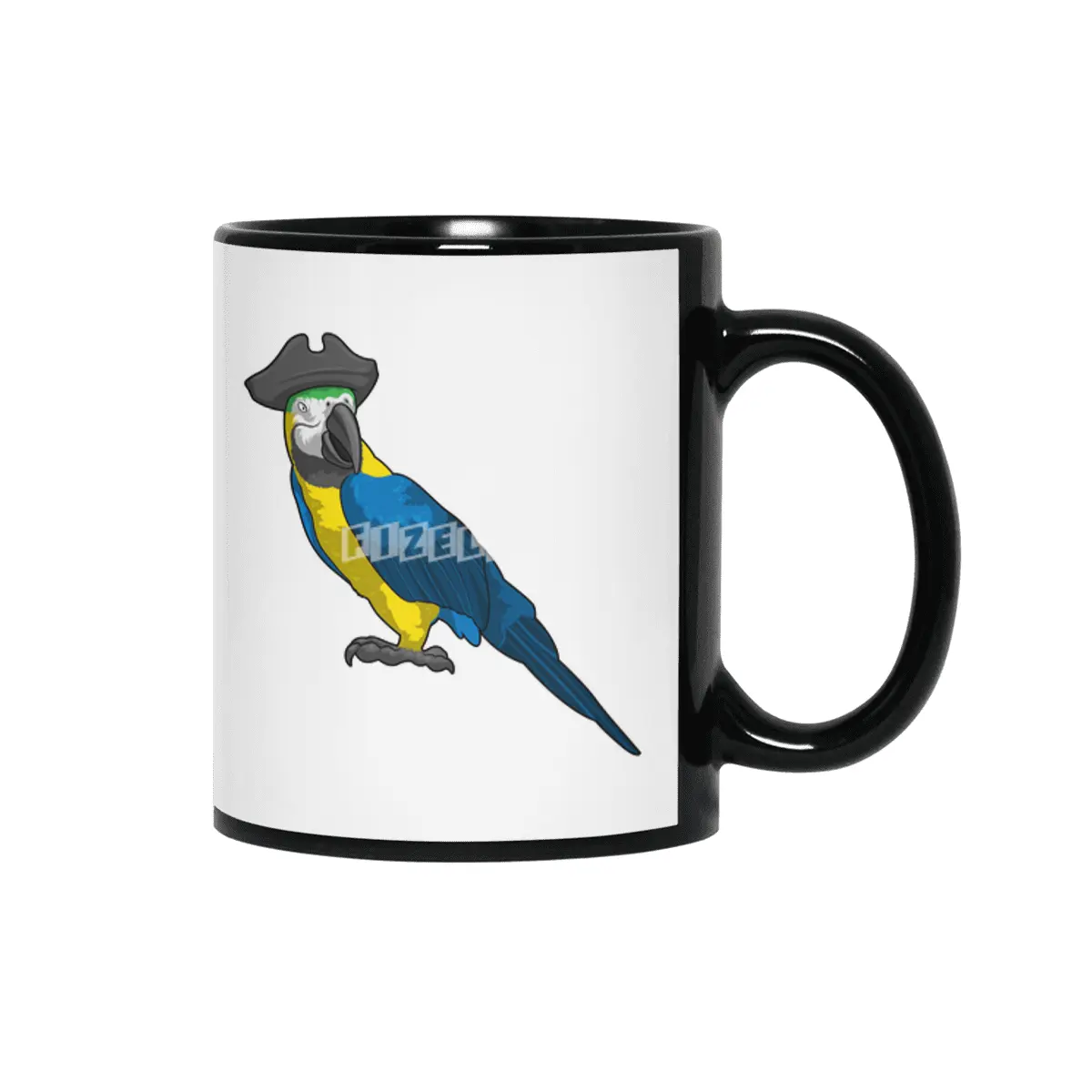 Parrot as Pirate with Hat Siyah Kupa