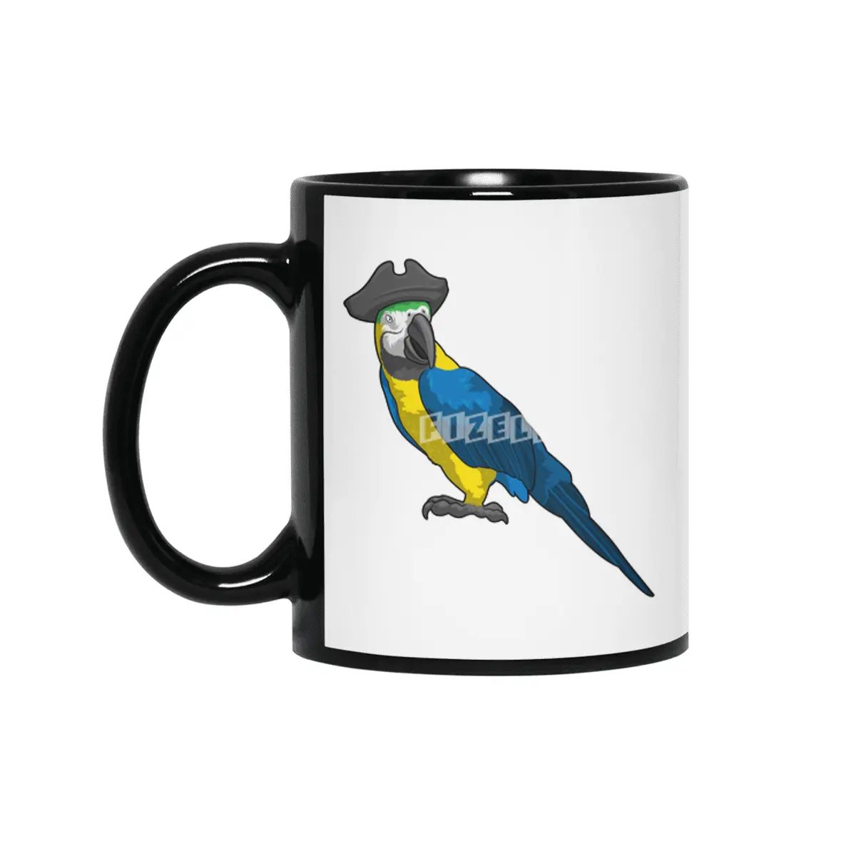 Parrot as Pirate with Hat Siyah Kupa