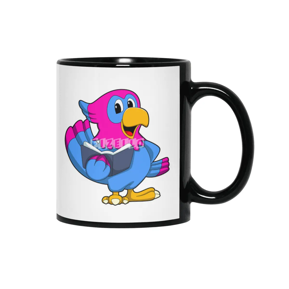 Parrot with Book Siyah Kupa