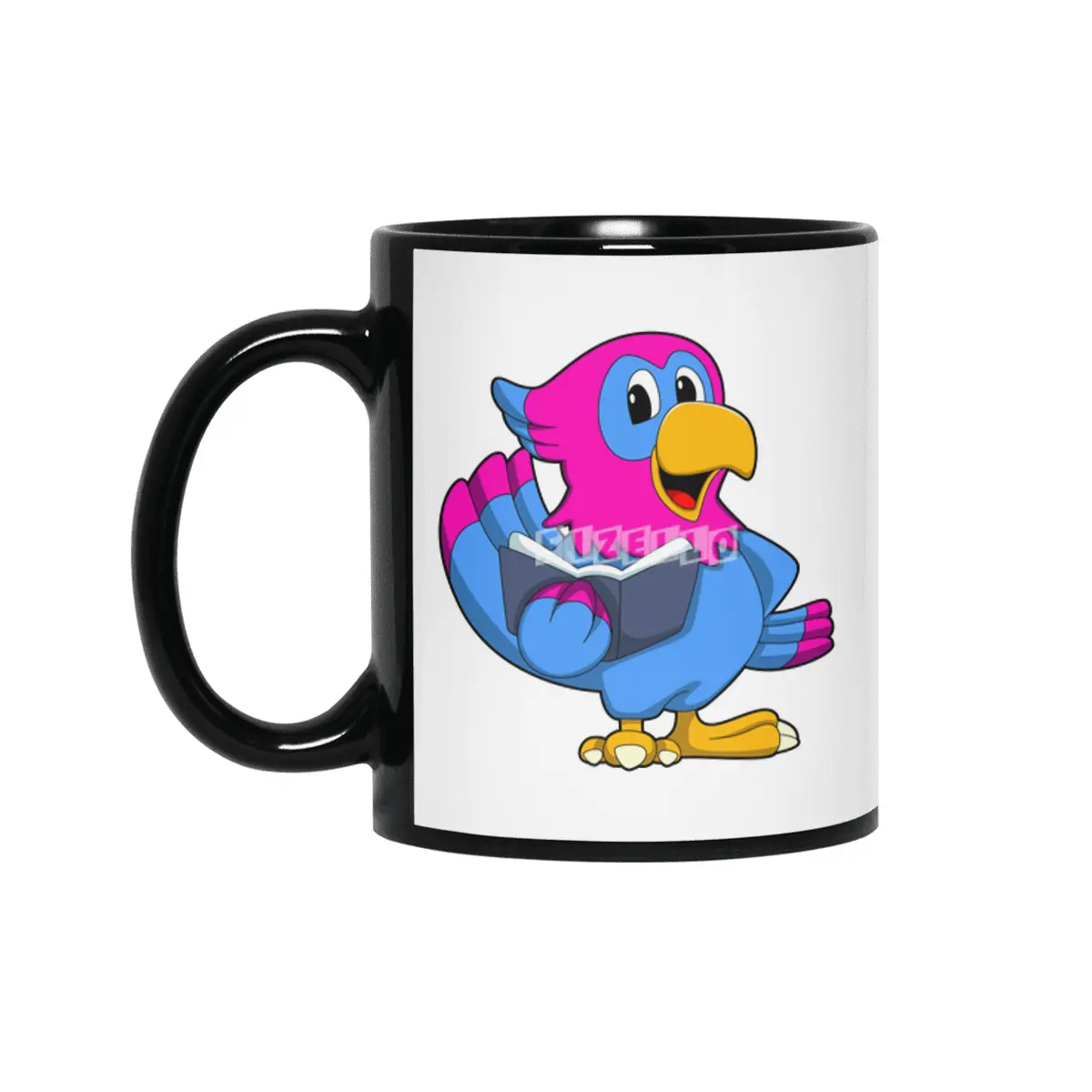 Parrot with Book Siyah Kupa