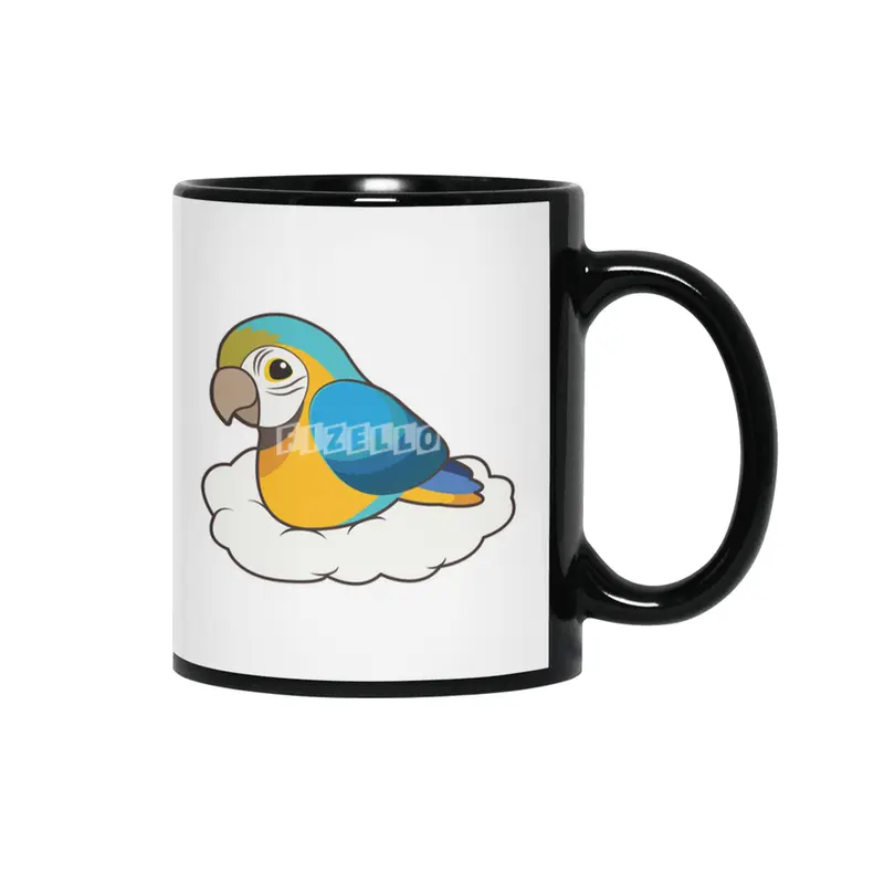 Parrot with Cloud Siyah Kupa