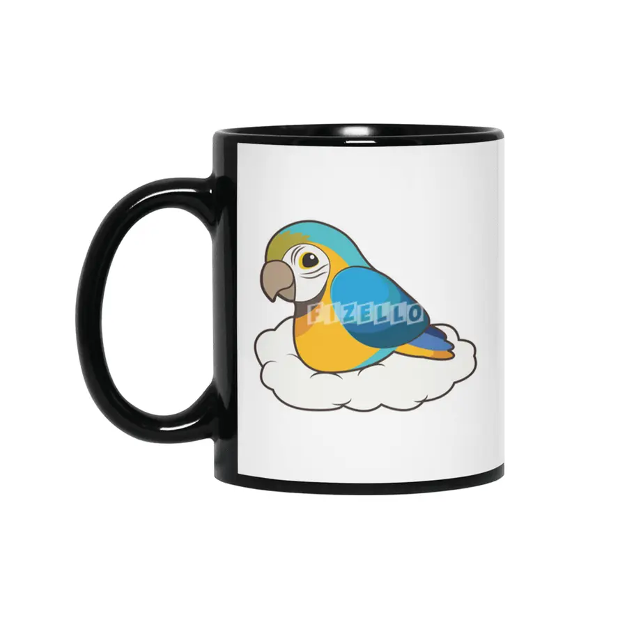 Parrot with Cloud Siyah Kupa
