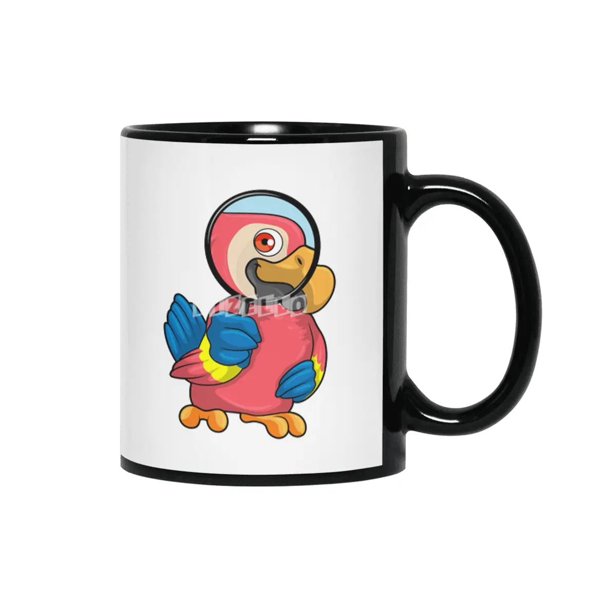 Parrot with Magnifying glass Siyah Kupa