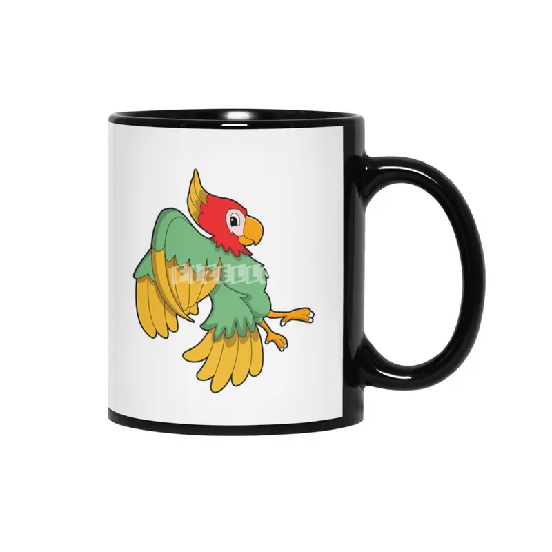 Parrot with red Head Siyah Kupa