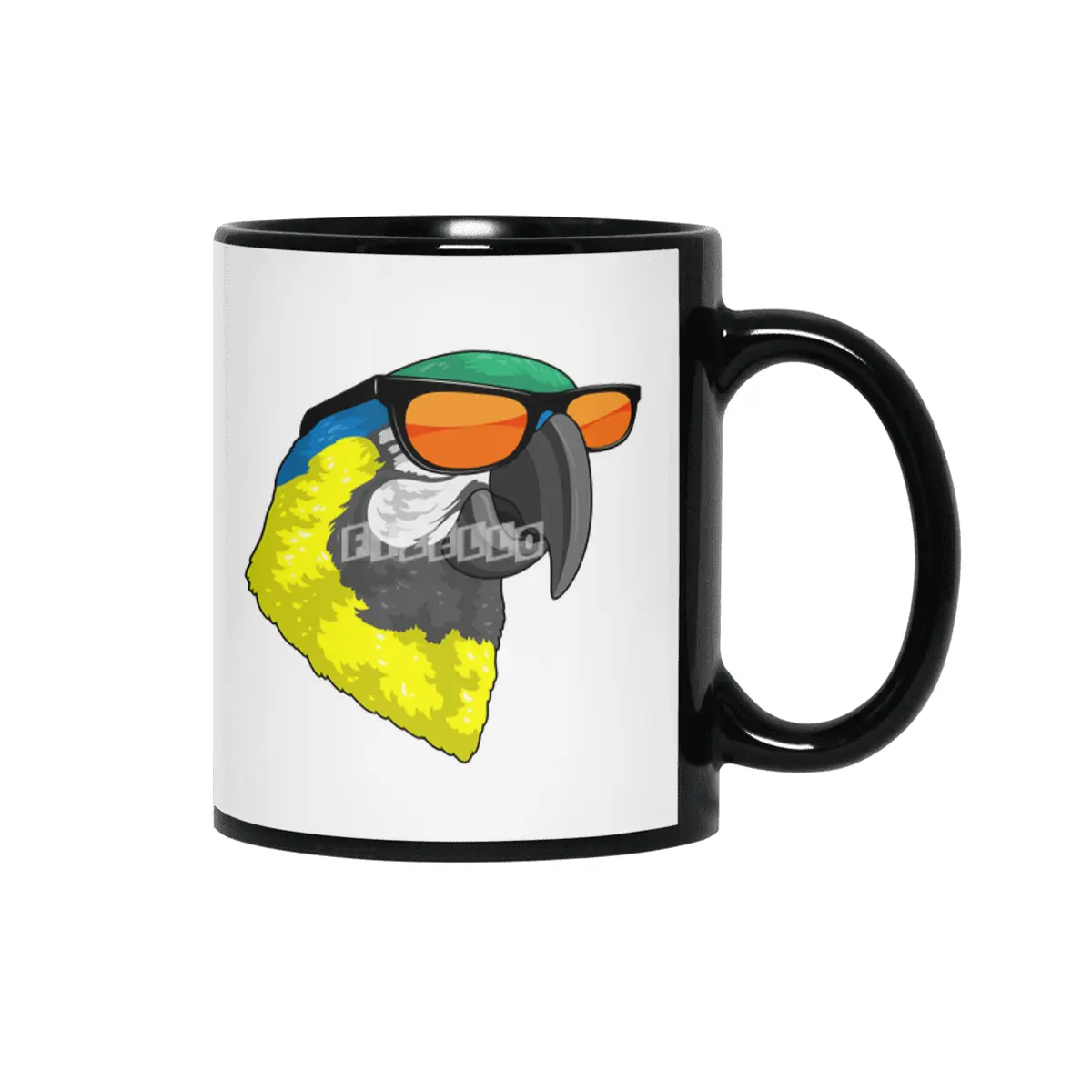 Parrot with Sunglasses Siyah Kupa