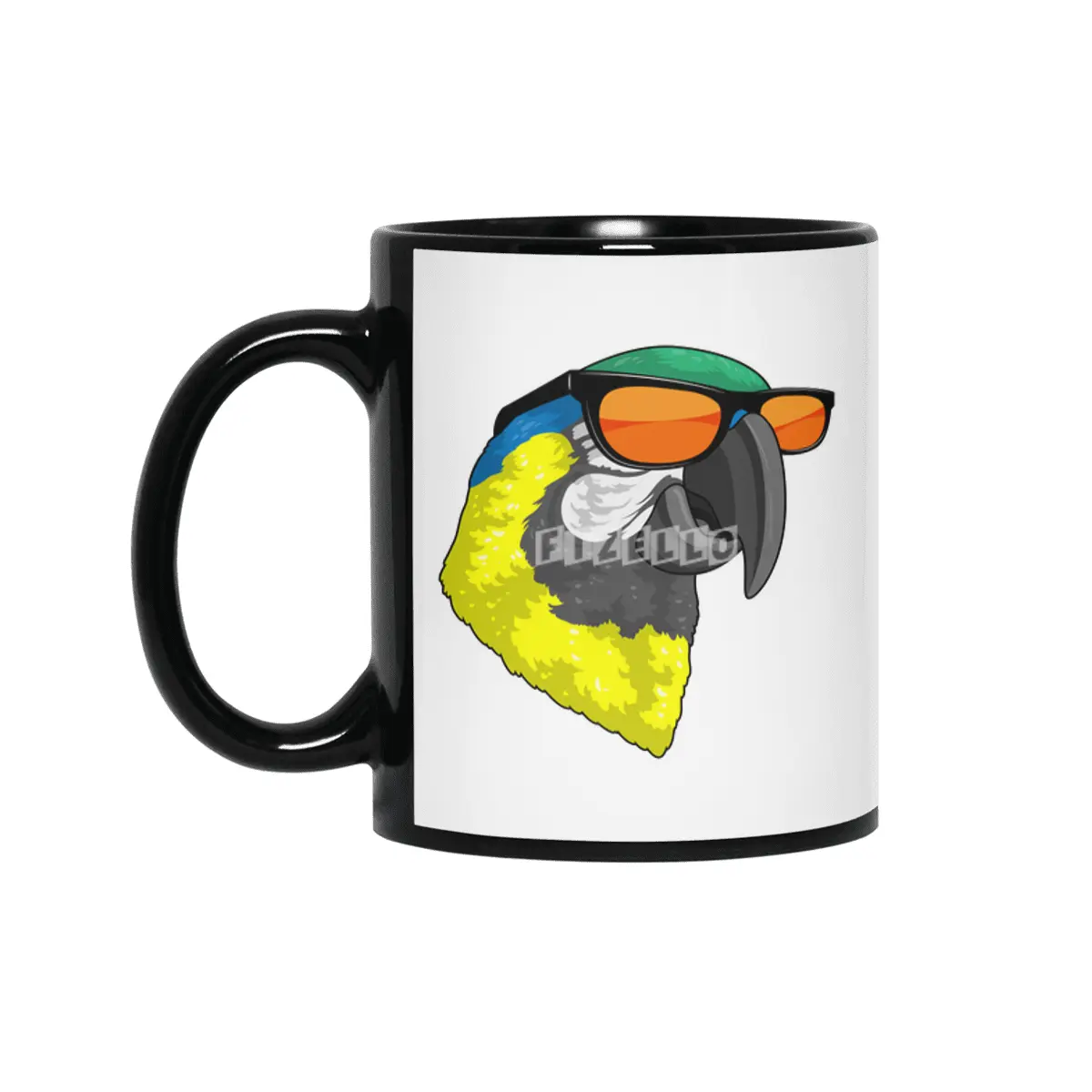 Parrot with Sunglasses Siyah Kupa