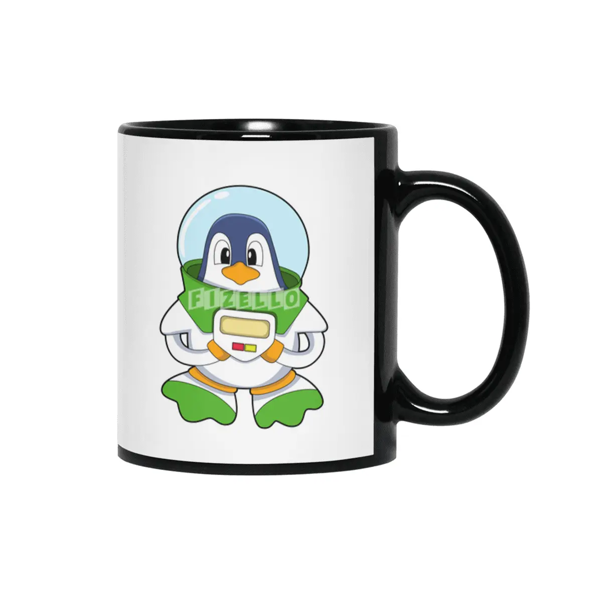Penguin as Astronaut with Costume Siyah Kupa
