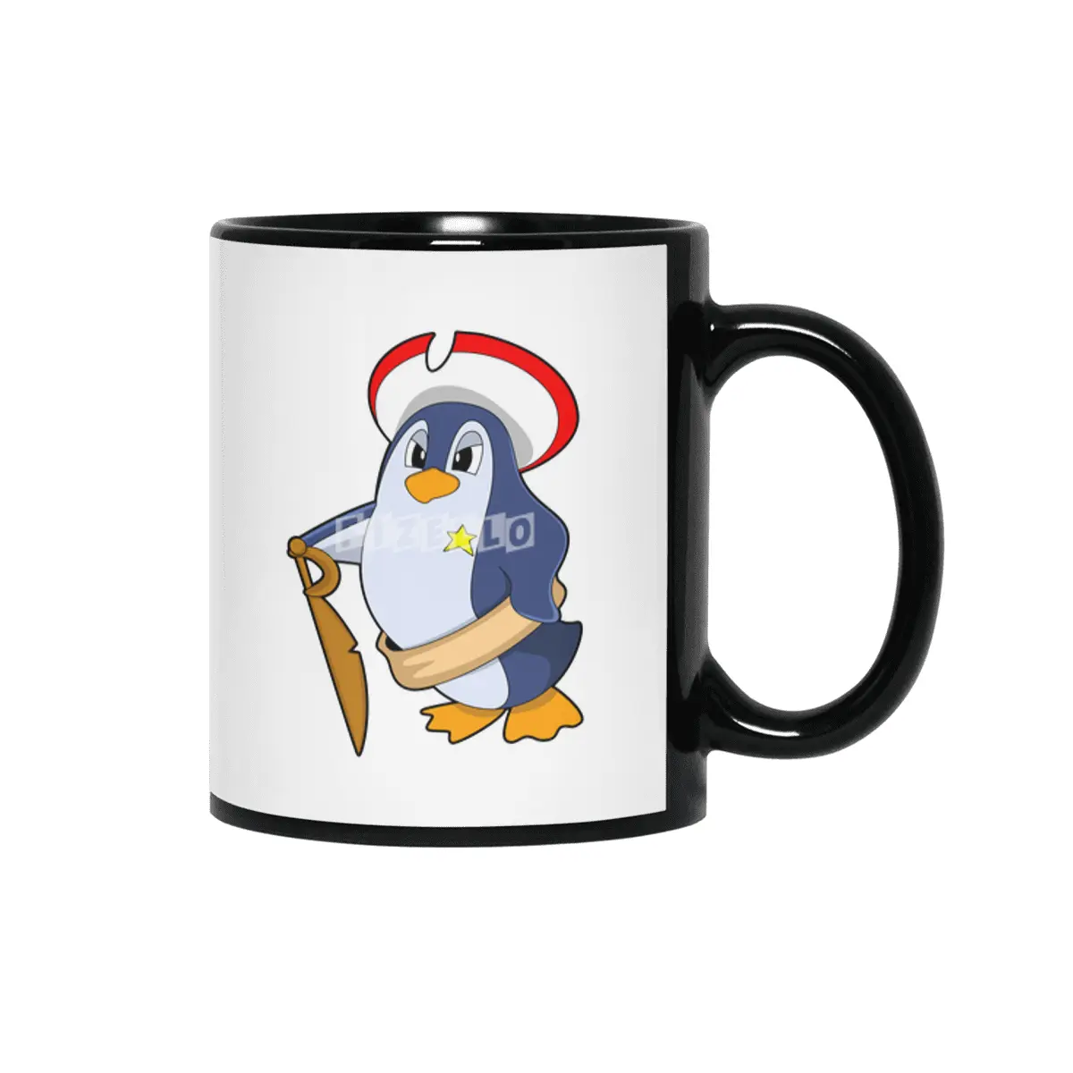 Penguin as Pirate with Hat Siyah Kupa