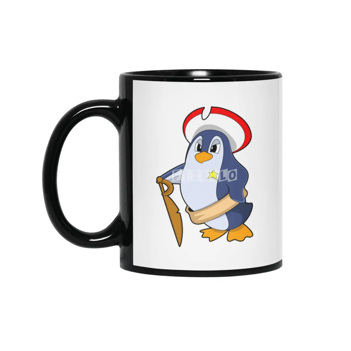 Penguin as Pirate with Hat Siyah Kupa