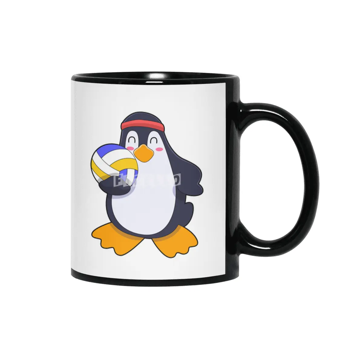 Penguin at Volleyball Sports Siyah Kupa