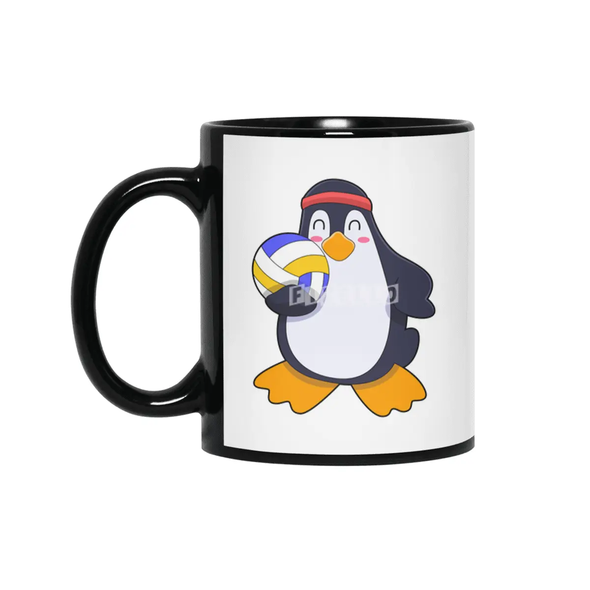 Penguin at Volleyball Sports Siyah Kupa