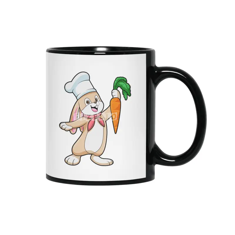Rabbit as Cook with Carrot Siyah Kupa