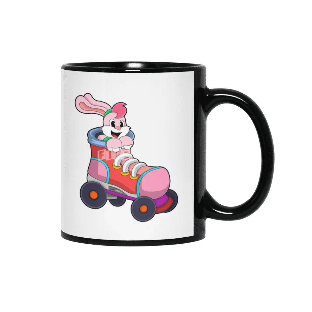 Rabbit as Inline Skater with Inline Skates Siyah Kupa