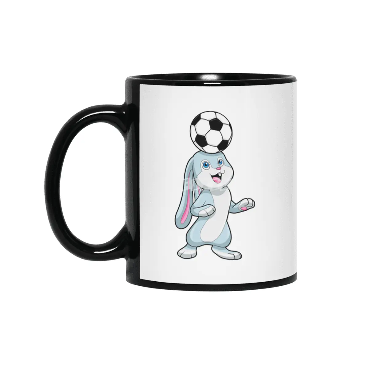 Rabbit as Soccer player with Soccer ball Siyah Kupa