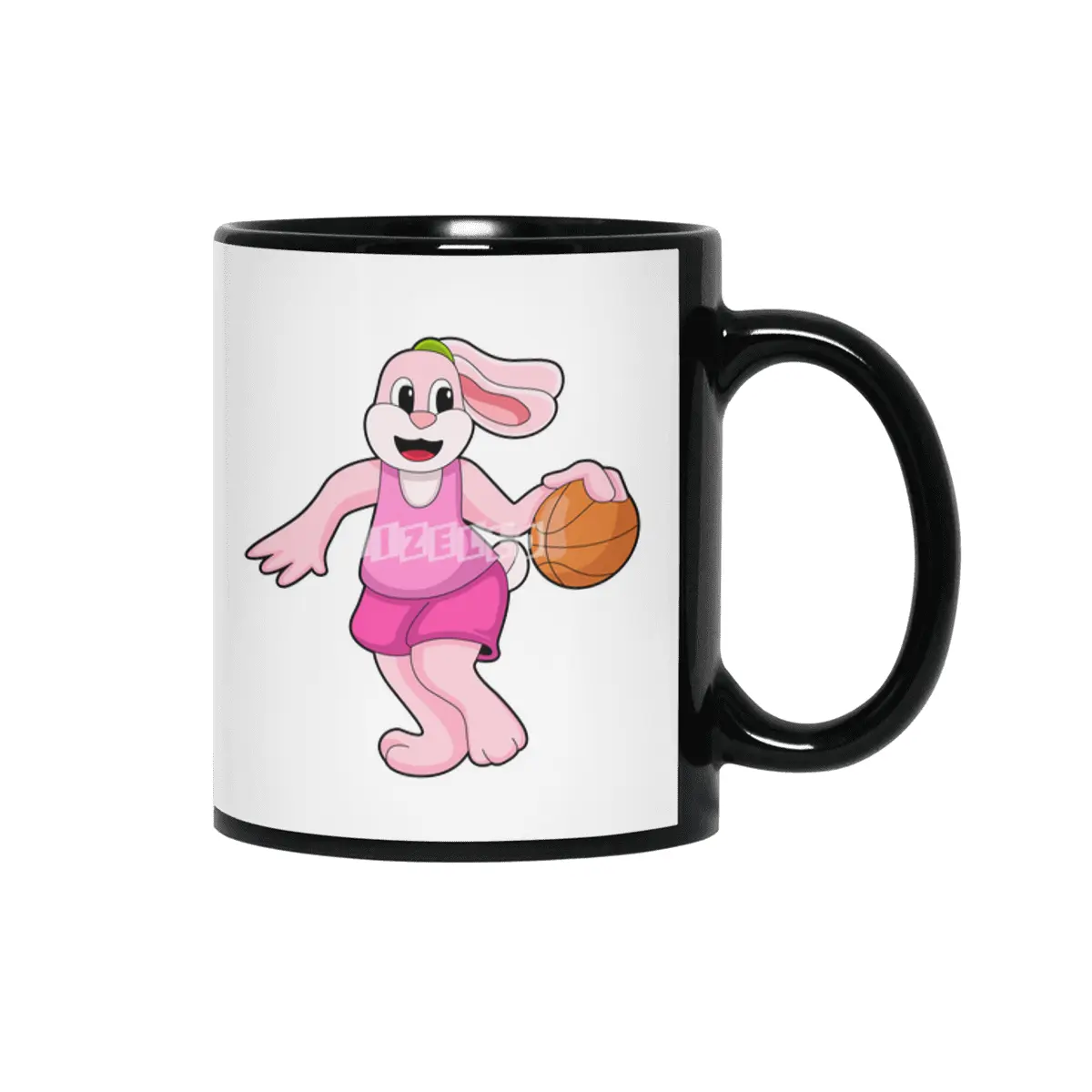 Rabbit at Basketball Sports Siyah Kupa
