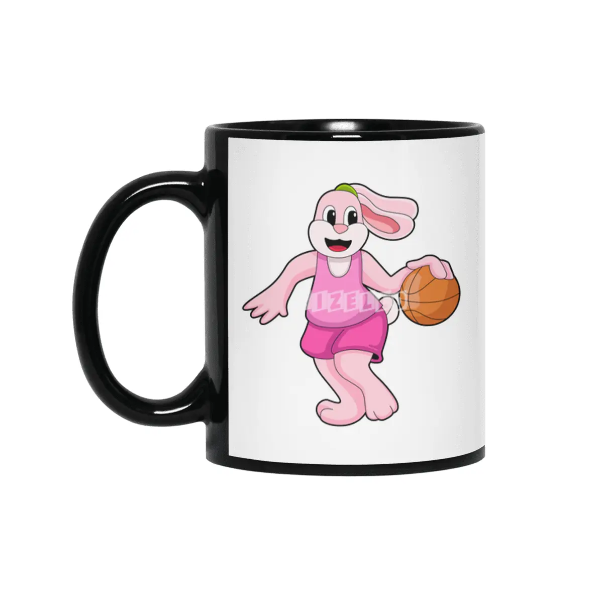 Rabbit at Basketball Sports Siyah Kupa