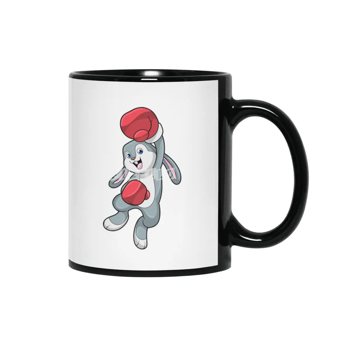 Rabbit at Boxing with Boxing gloves Siyah Kupa